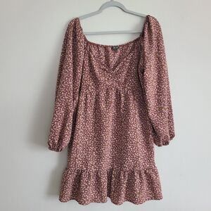 Lily Rose Floral Long Sleeve Baby Doll Mini Dress